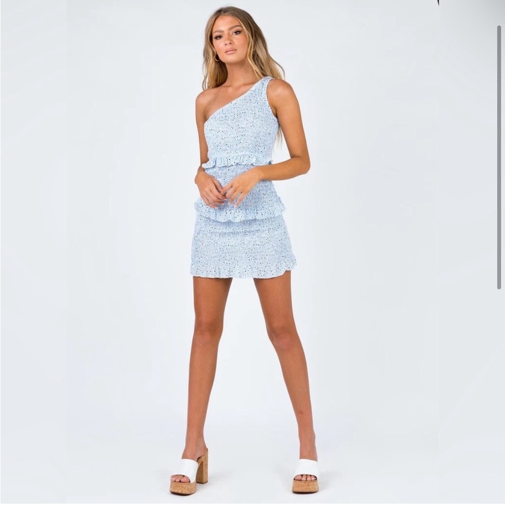 Princess Polly blue floral mini dress